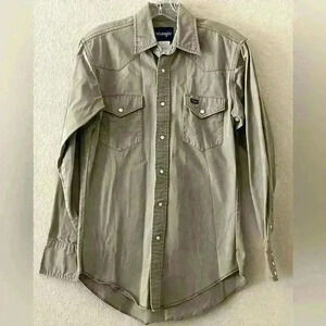 Wrangler Men’s Authentic Cowboy Cut Work Shirt  ‎  Size 14.5x33